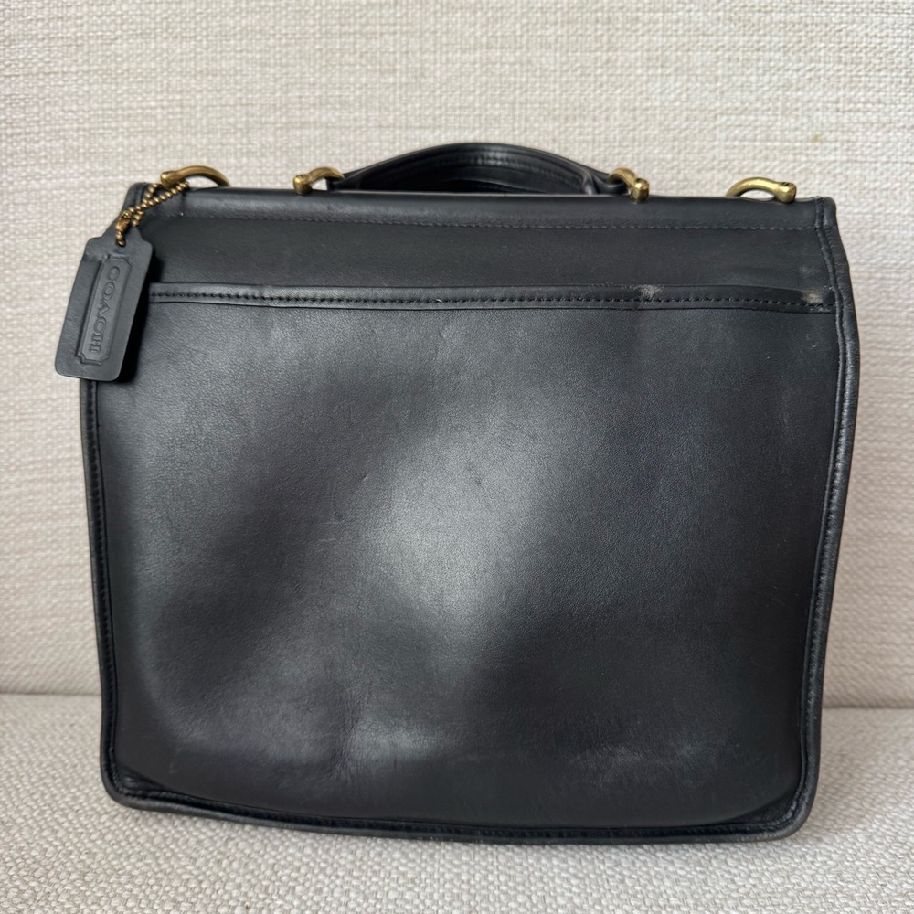 Vintage Coach Willis Bag Black Leather Crossbody Top Handle 9927 - Picture 8 of 9